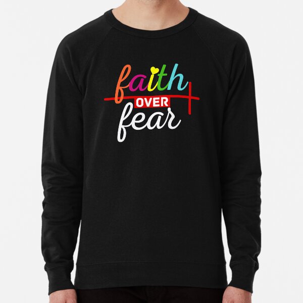 faith over fear moletom com capuz