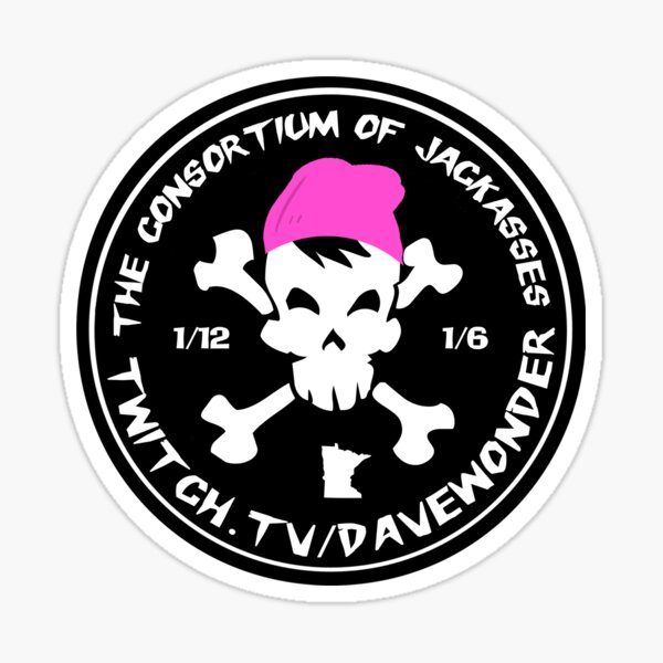 CONSORTIUM OF JACKASSES TWITCH Sticker