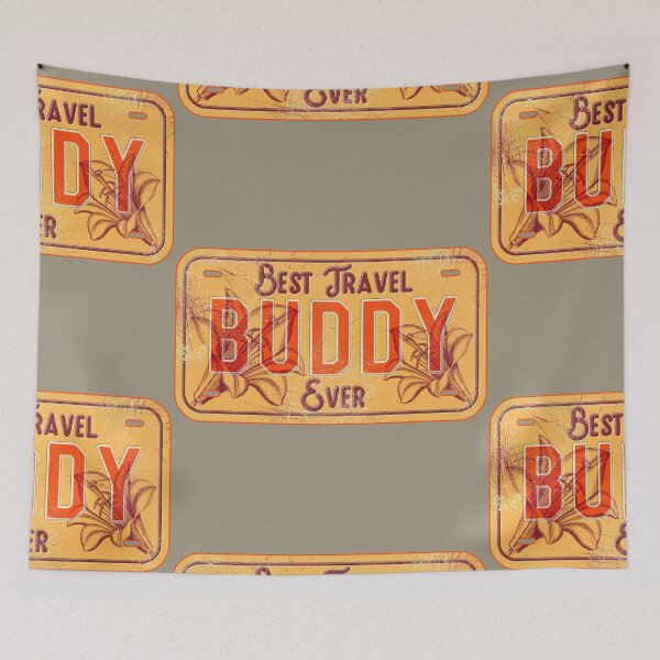 Item preview, Best Travel Buddy - License Plate Flowers designed and sold by 99vectors.