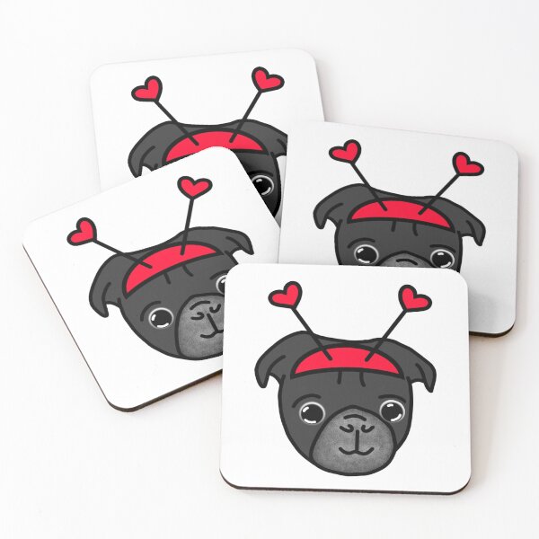 Item preview, Black Pug Red Heart Bopper designed and sold by LeasPugGrumble.