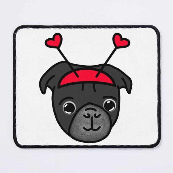 Item preview, Black Pug Red Heart Bopper designed and sold by LeasPugGrumble.