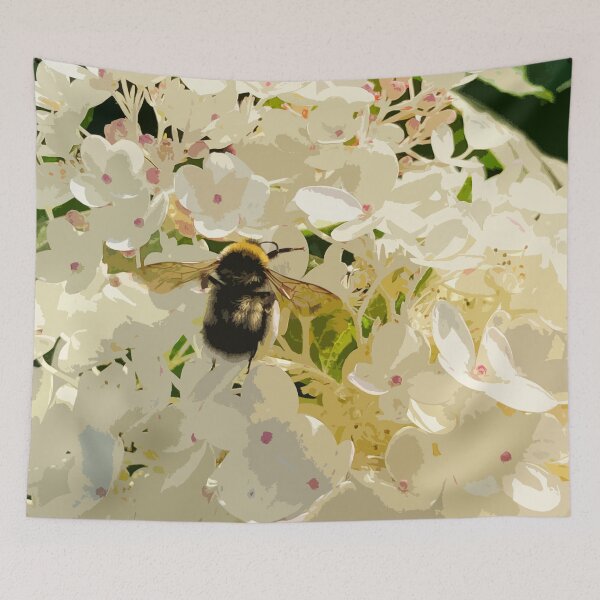 Item preview, Bumblebee enjoying august flowers designed and sold by Greengardens36.