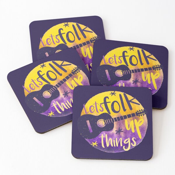 Item preview, Let's folk things up, acoustic player, funny folk music lover gift designed and sold by Sociojunkie.