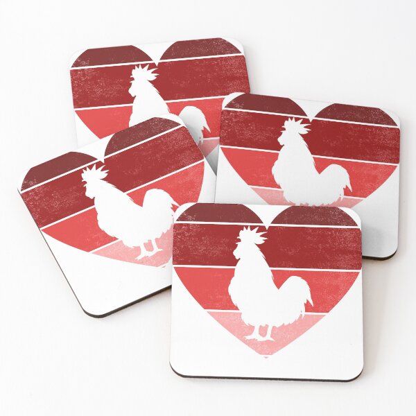 Aperçu de l'œuvre Cadeau coeur rétro vintage amoureux de poulet Saint Valentin créée et vendue par Mo-Am.