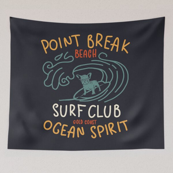 Item preview, POINT BREAK! French bulldog surf designed and sold by TheArtDesk.