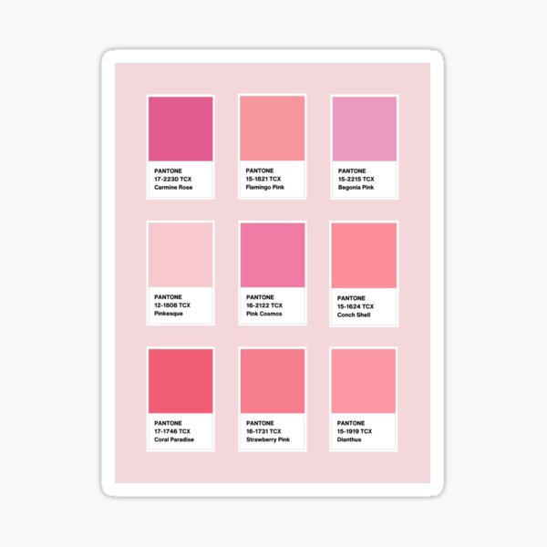 Pink Color Chart  Pink color chart, Pantone color chart, Color