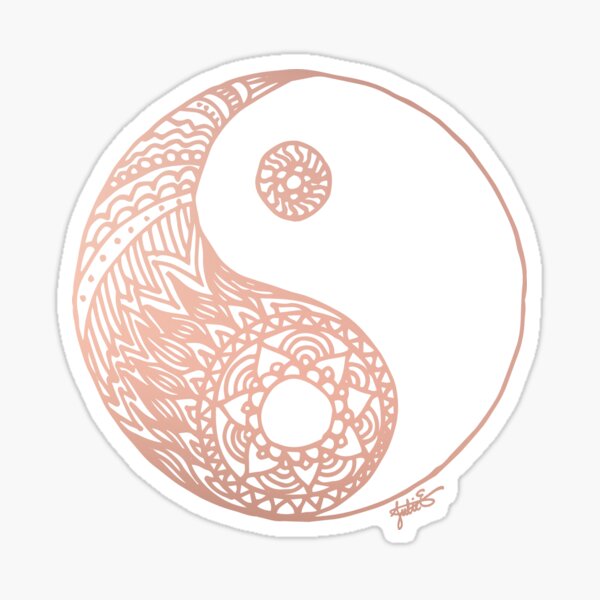 Rose Gold Yin Yang Sticker