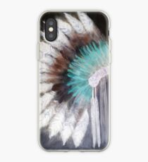 Native Indian Headdress in negative iPhone Case