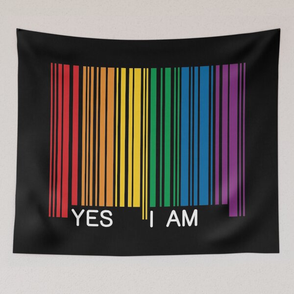 Item preview, Yes I Am, LGBTQ Barcode Graphic designed and sold by iscaStudioArt.