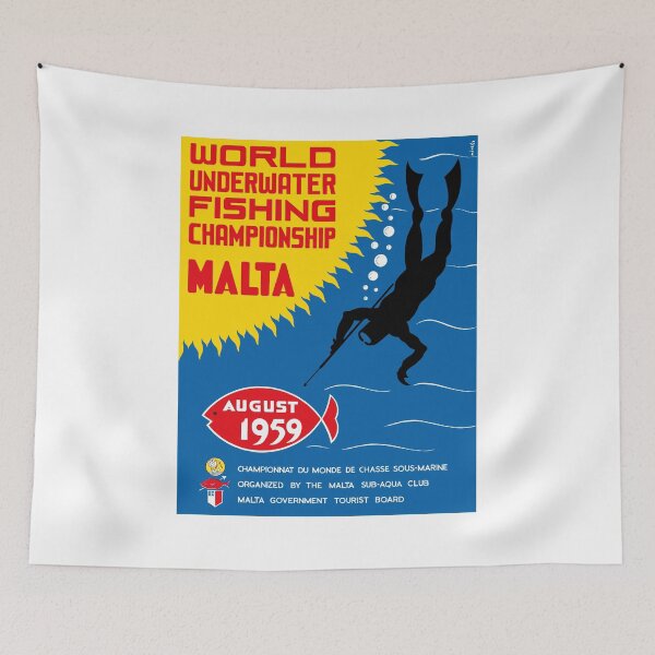 Item preview, 1959 MALTA Spearfishing Championship Poster designed and sold by retrographics.