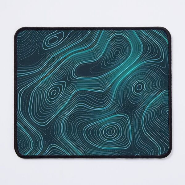 Gold Topo Desk Mat Mouse Pad Black Topo Abstract Swirl Topography