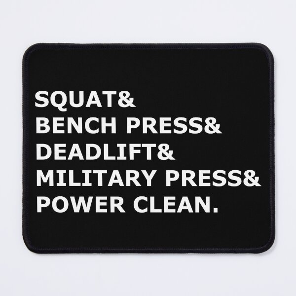 Item preview, Squat Bench Press Deadlift Military Press Power Clean designed and sold by Creekman Designs.