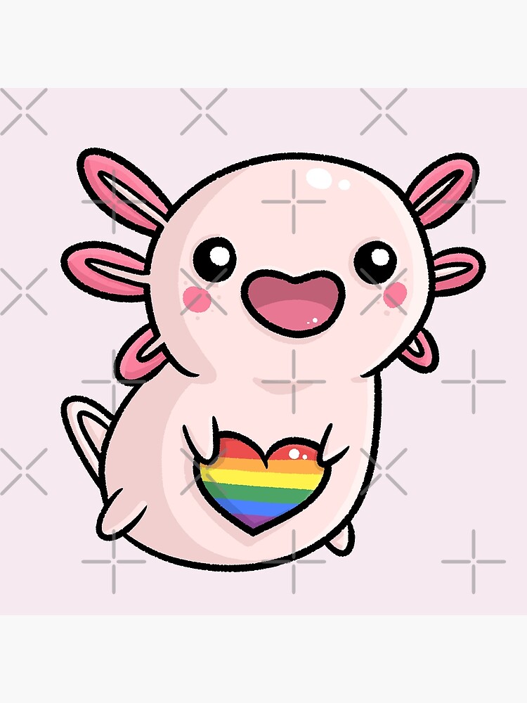 Cute Axolotl Queer Gay Flag Banner Lgbtq Kawaii Poster For Sale By Nyn4 Redbubble