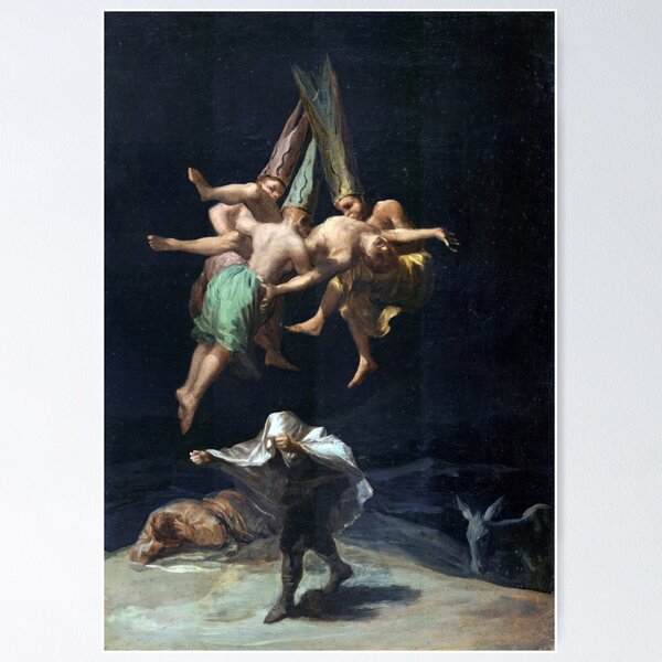 Item preview, Witches' Flight (1798) Francisco de Goya, Gothic Art for Halloween designed and sold by CoolArtGeek.