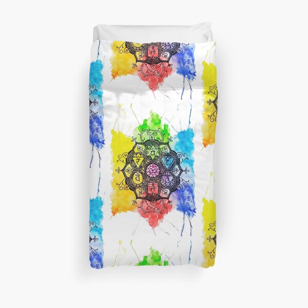Rainbow Chakras Painting Duvet Cover