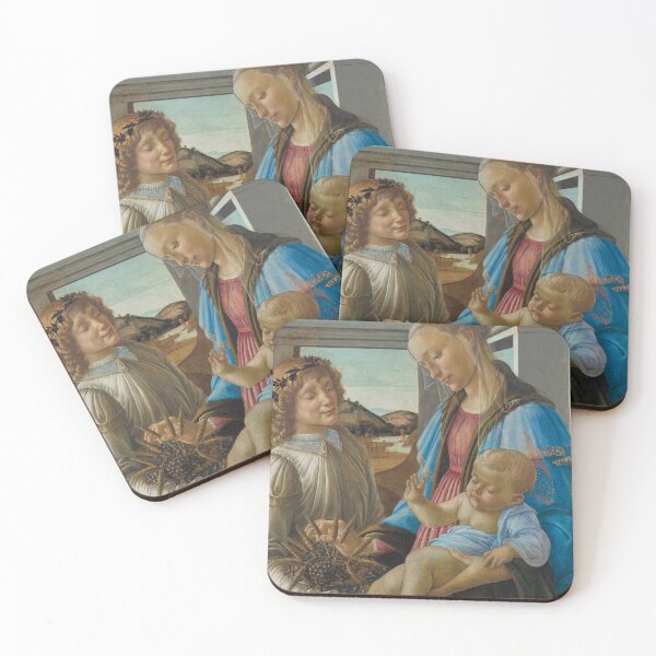 Artikelvorschau, Jungfrau und Kind mit einem Engel Gemälde von Sandro Botticelli entworfen und verkauft von JDesigningMO.