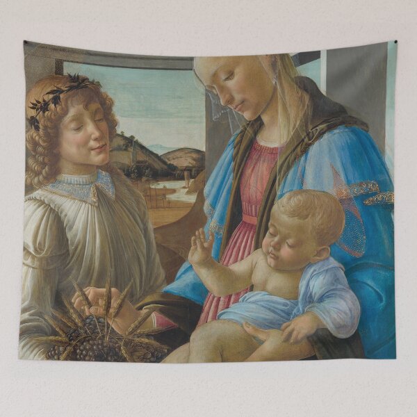 Artikelvorschau, Jungfrau und Kind mit einem Engel Gemälde von Sandro Botticelli entworfen und verkauft von JDesigningMO.