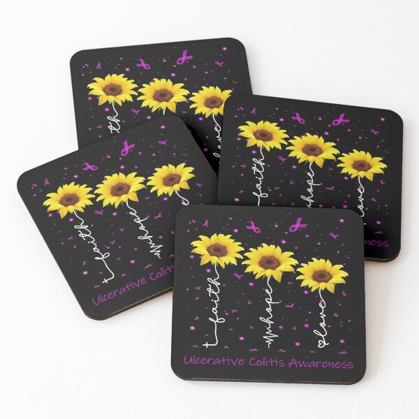 Item preview, Sunflower Faith Hope Love Ulcerative Colitis Awareness designed and sold by largellie.