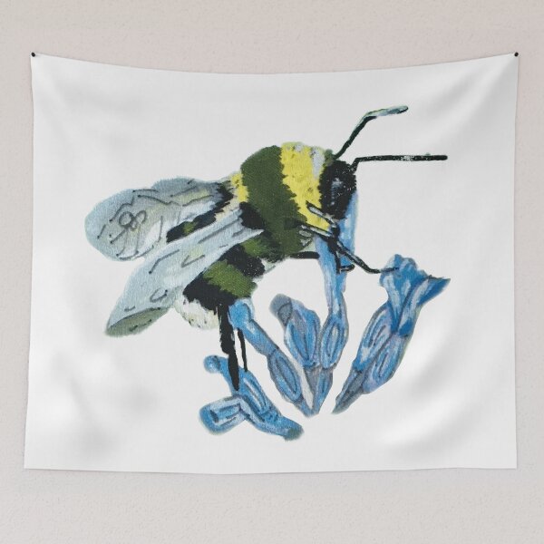 Item preview, The Humble Bumblebee on lavender painted in gouache designed and sold by CJSCRAFTS.