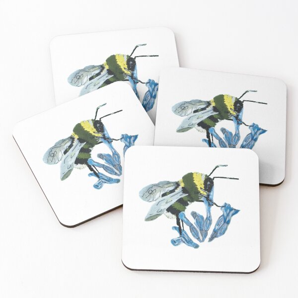 Item preview, The Humble Bumblebee on lavender painted in gouache designed and sold by CJSCRAFTS.