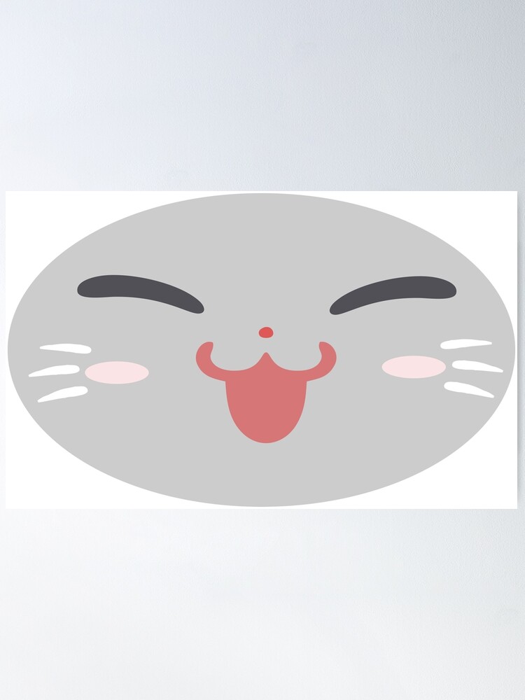 Happy Cute Cat Face Pet Anime Cat Lover Poster for Sale by maximilliajaco