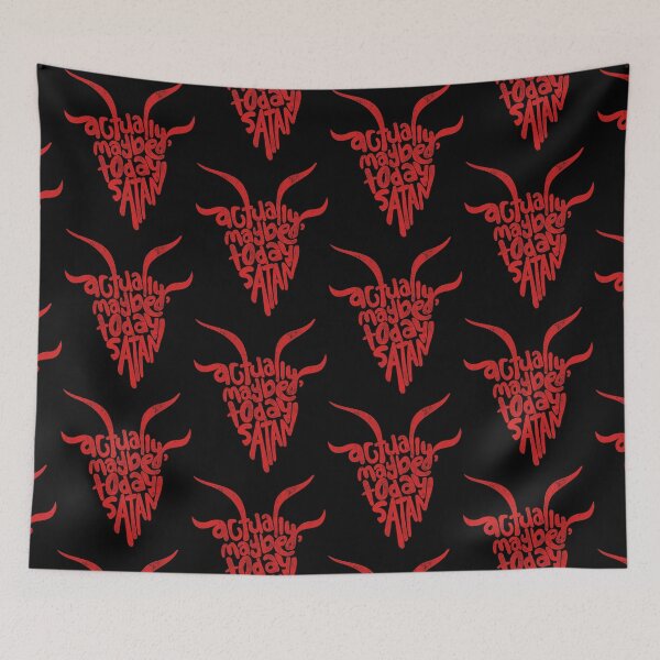 Item preview, Actually Maybe Today Satan Funny Retro Styled Lettering in Red designed and sold by Good-Find.