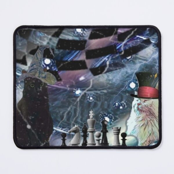 Item preview, funny cats playing chess designed and sold by Cyberomiz.