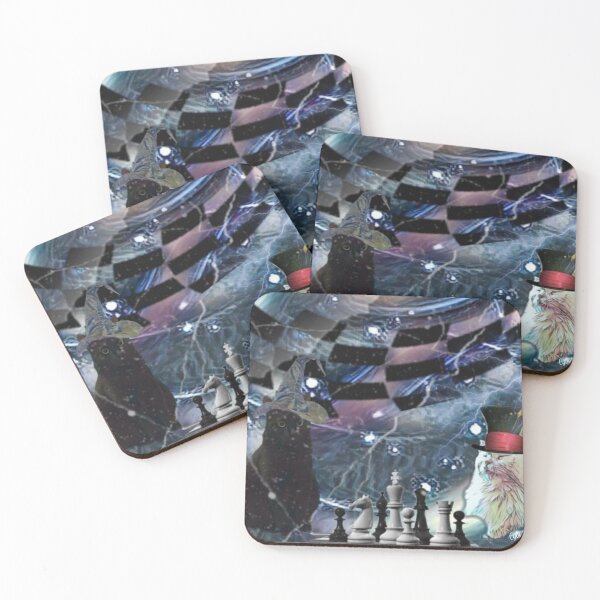 Item preview, funny cats playing chess designed and sold by Cyberomiz.