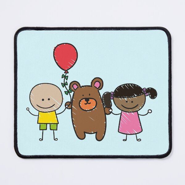 Item preview, Little Girl Baby Bear and Boy Holding Hands Red Balloon designed and sold by scooterbaby.