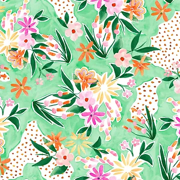 Artwork thumbnail, Calm Flowers Pattern by Rozoon
