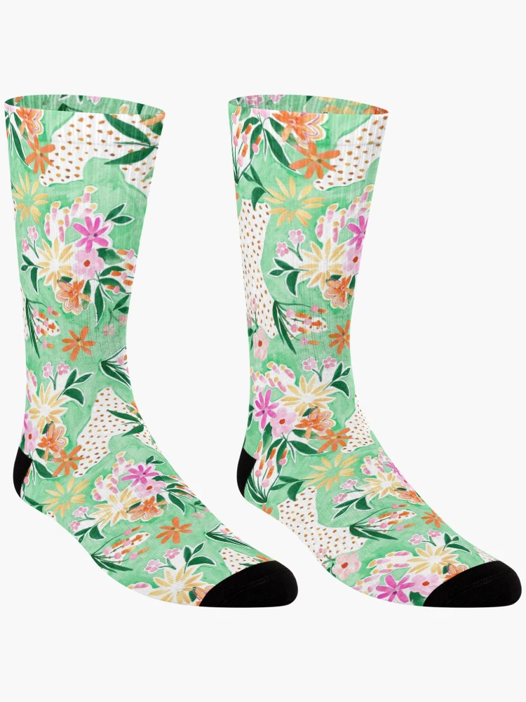 Thumbnail 3 of 5, Socks, Calm Flowers Pattern designed and sold by Rozoon.