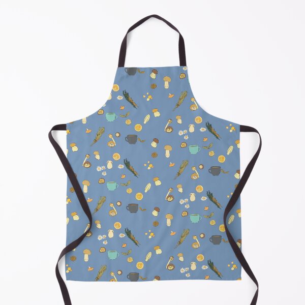 Item preview, Mushroom, tea, and herb pattern (Blue background) designed and sold by yambits.