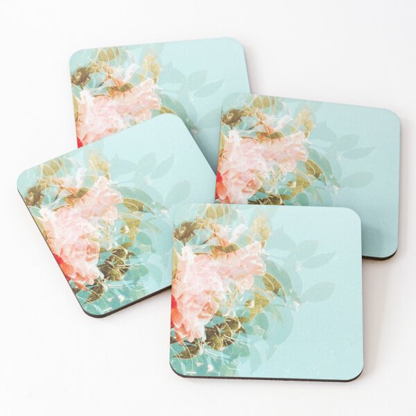 Item preview, Soft Pink Flower on Aqua designed and sold by NaluandLulu.