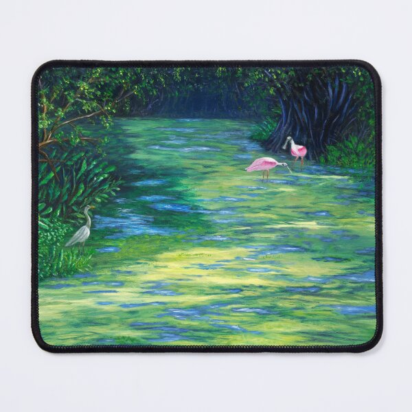 Item preview, Loxahatchee Wildlife Refuge. Mossy River with Roseatte Spoonbills and Herons. designed and sold by KarenZuk.