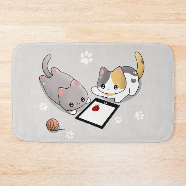 Item preview, Cute cats catching bug on iPad designed and sold by Moshicat.