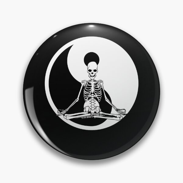 Item preview, Ying Yang Meditating Skeleton Magic Background Spiritual Skull Halloween designed and sold by Goodvibesonly13.