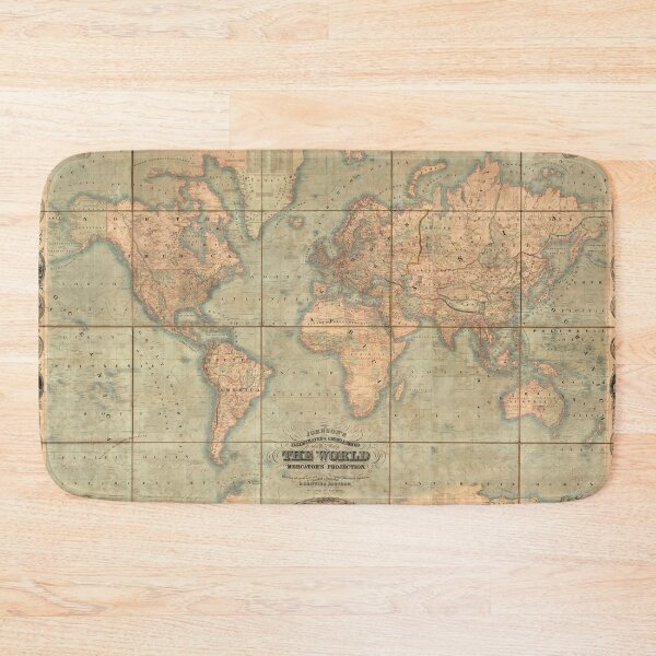 Item preview, Vintage Map of the World in 1847 designed and sold by ganje.