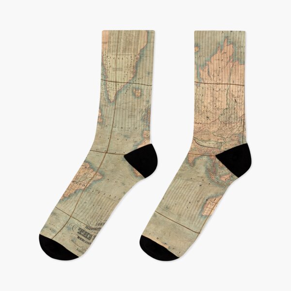 Item preview, Vintage Map of the World in 1847 designed and sold by ganje.
