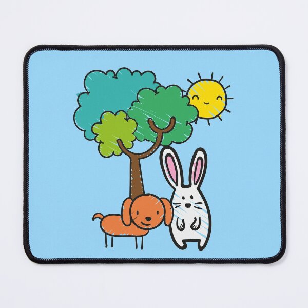 Item preview, Bunny Rabbit and Puppy Under Tree Smiling Sun designed and sold by scooterbaby.