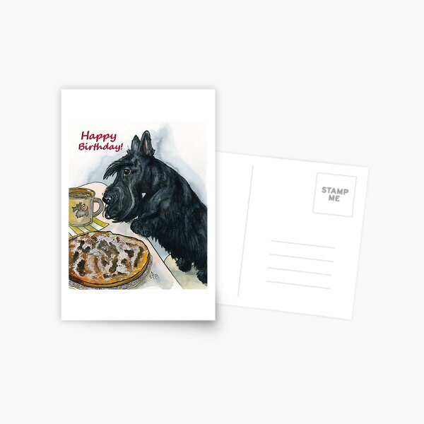 Sweet Scottie, Happy Birthday, Scottie Card Postcard