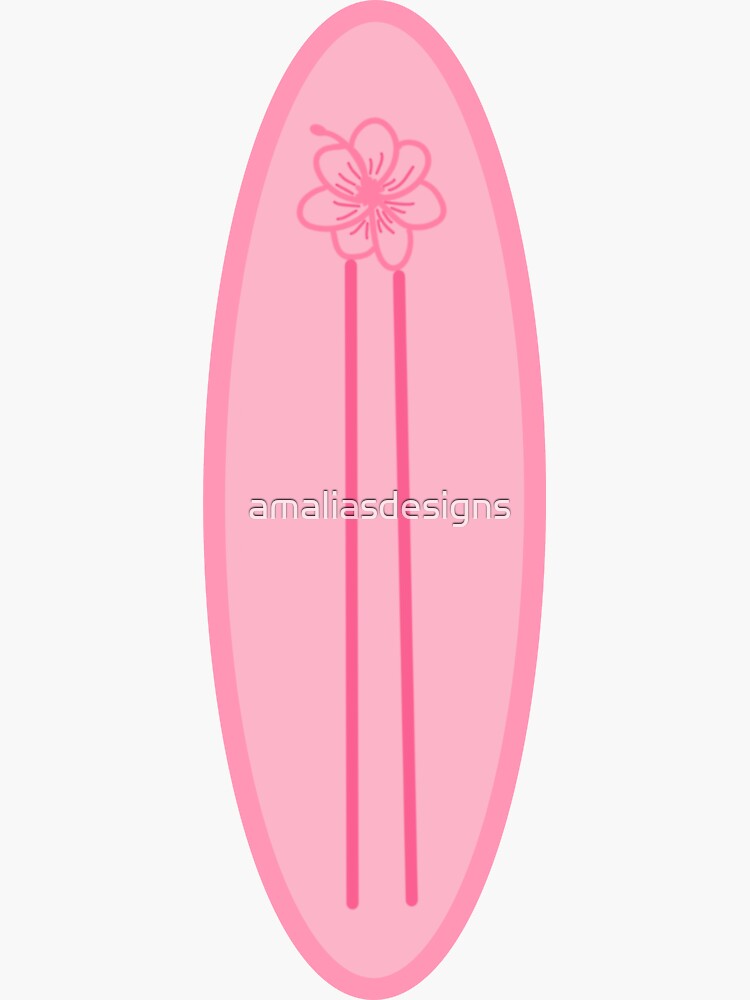 Pink Surfboard Sticker For Sale By Amaliasdesigns Redbubble