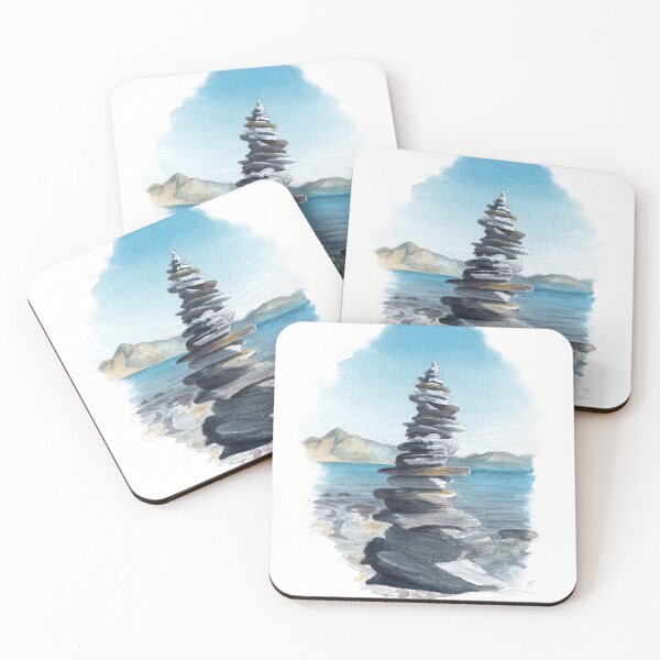 Item preview, Lake Wakatipu Cairn Watercolour designed and sold by Tom Napper Design.