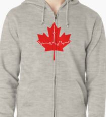 Maple Leaf Skyline - Canada Zipped Hoodie