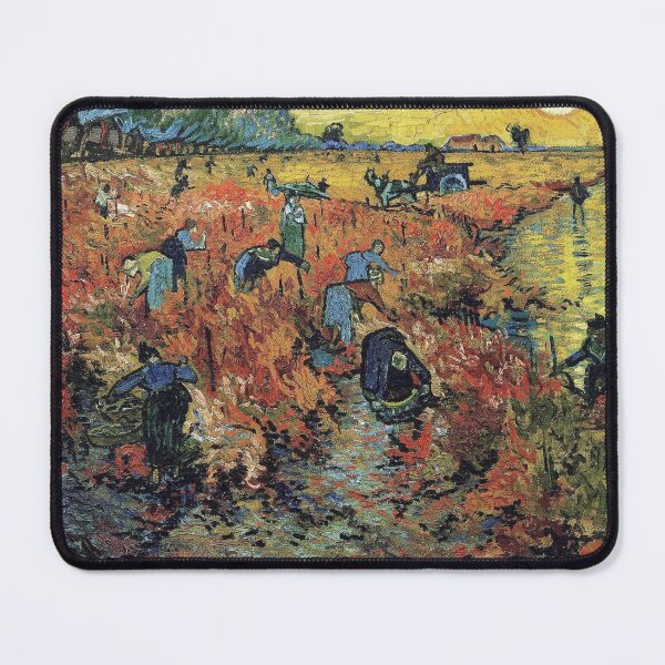 The Red Vineyards Oil Painting on Burlap by Vincent van Gogh Mouse Pad