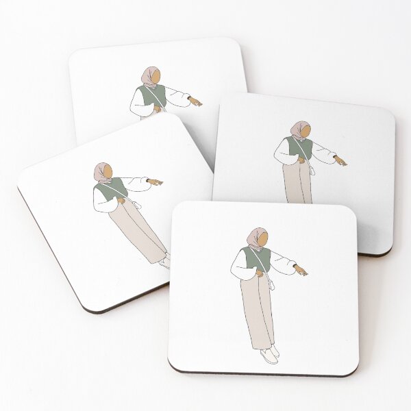 Item preview, Hijabi in green sweater vest designed and sold by The Hijabi Artist.