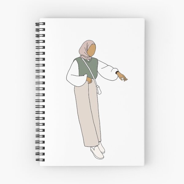 Item preview, Hijabi in green sweater vest designed and sold by The Hijabi Artist.