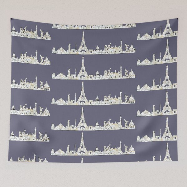 Item preview,  the Paris Metro system with the Paris skyline Paris, France, subway map designed and sold by hookink.
