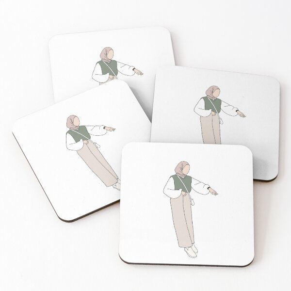 Item preview, Hijabi in green sweater vest designed and sold by The Hijabi Artist.