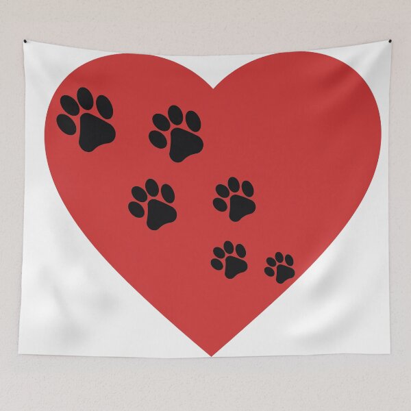 Item preview, Dogs Leave Pawprints on Your Heart | Red Heart with Paw Pattern| I Love my Fur Baby designed and sold by birdsofthePNW.