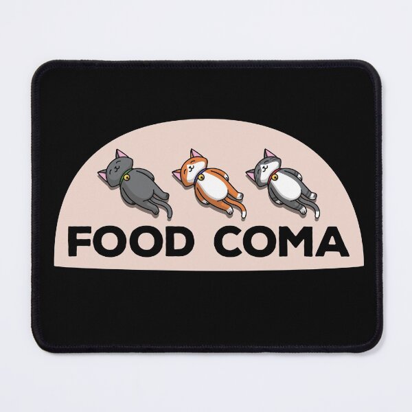 Item preview, Sleepy Cartoon Cats in the Food Coma designed and sold by ShyOwlet.